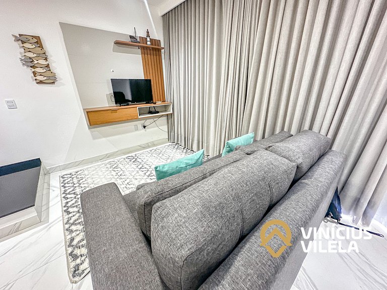 Duplex 2 Suítes+ar condicionado, praia Taperapuã
