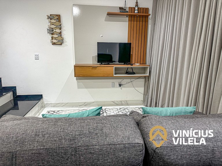 Duplex 2 Suítes+ar condicionado, praia Taperapuã