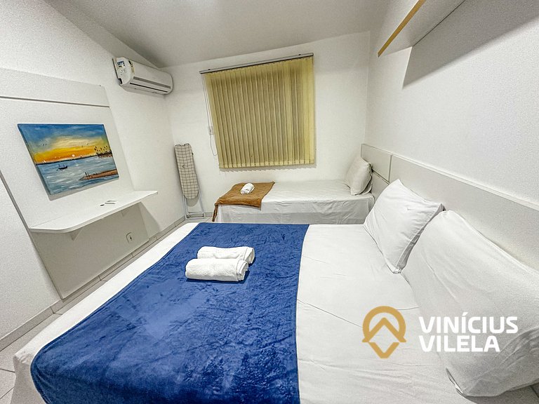 Flat com 1 Quarto a 100m da Praia