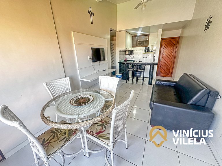 Flat com 1 Quarto a 100m da Praia