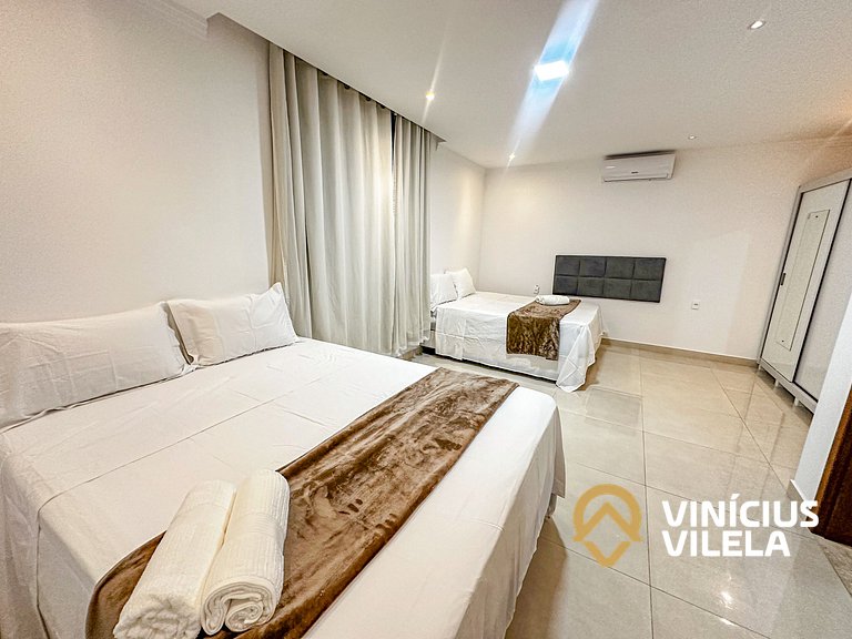 Casa 3 quartos para 10 com piscina em Taperapuã