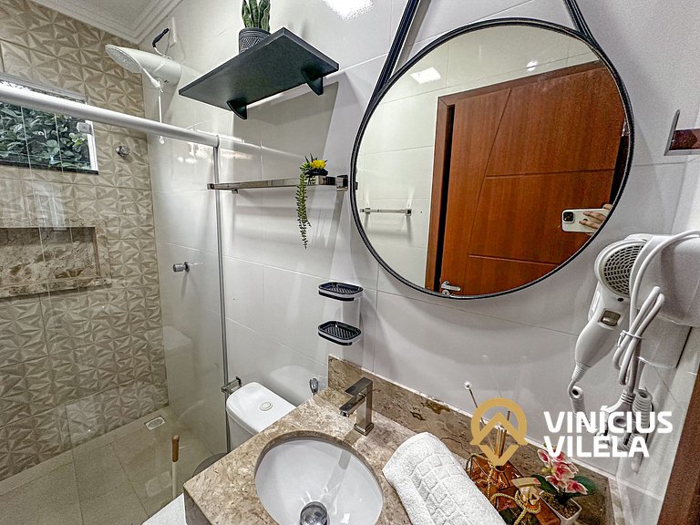 Casa 3 quartos para 10 com piscina em Taperapuã