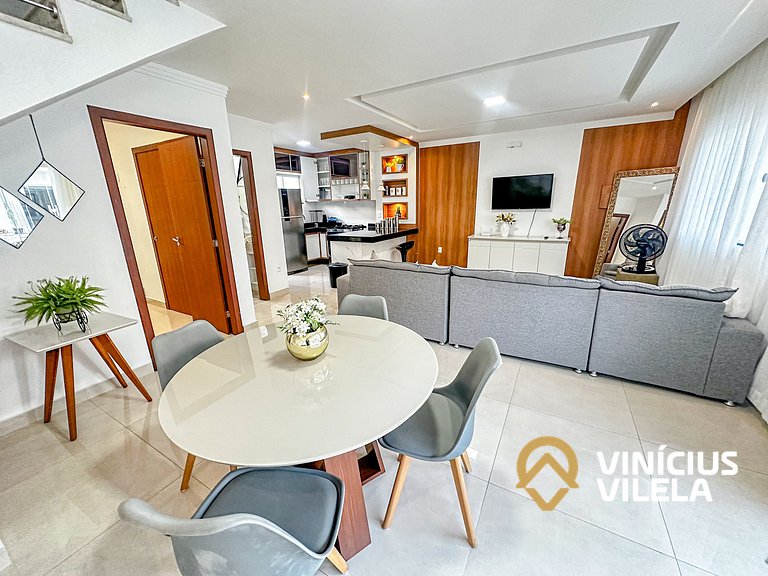Casa 3 quartos para 10 com piscina em Taperapuã