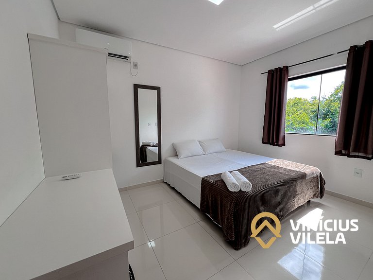 Apto 2Q  prox. a pria de Taperapuã (Vista piscina)