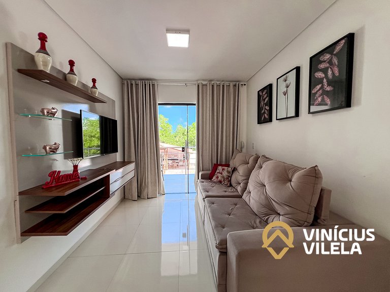 Apto 2Q  prox. a pria de Taperapuã (Vista piscina)