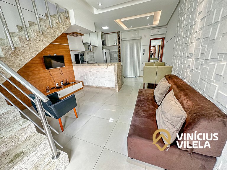 Duplex a 80m da Praia de Taperapuã